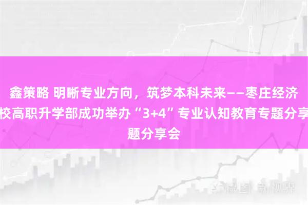 鑫策略 明晰专业方向，筑梦本科未来——枣庄经济学校高职升学部成功举办“3+4”专业认知教育专题分享会